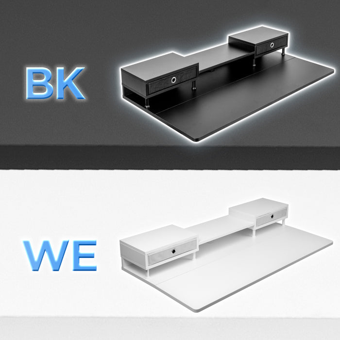 Duronic DD1 WE Blat biurka z nadstawką szufladami kolor: biały | kompatybilny ze stelażami TM51 i TM61 regulacja wysokości | 120 x 60 cm | ergonomiczne biurko do biura sekretariatu