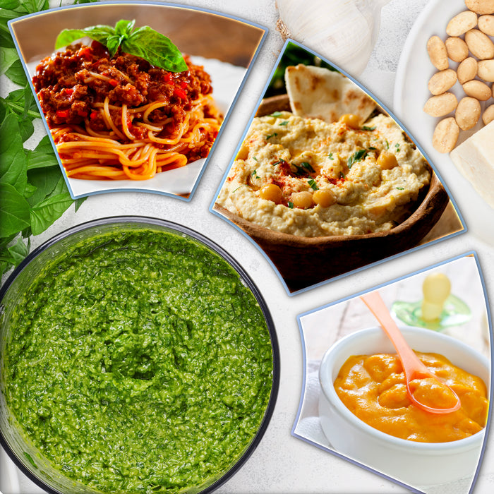 Duronic CH57 BK Elektryczny siekacz szatkownica mini rozdrabniacz 500W 2x 700 ml do puree warzyw cebuli czosnku ziół jajek minirobot kuchenny biały (Copy)