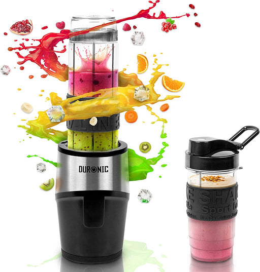 Duronic BL520 Miniblender personalny blender kielichowy z bidonami 400 i 570 ml do koktajli smoothie moc 500W | Blend & Go bez przelewania