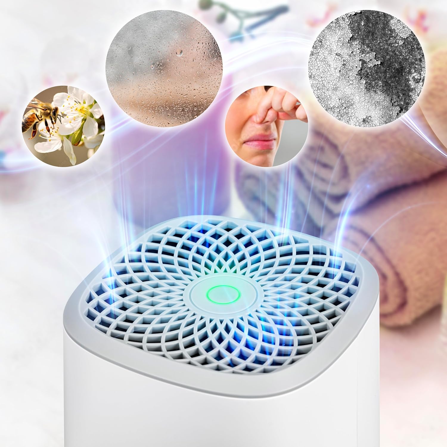 Duronic DH06 WE Elektryczny pochłaniacz wilgoci osuszacz powietrza do domu | biały bez wkładów 23W 240ml na dobę | do sypialni, piwnicy, pralni | zapobiega powstawaniu grzyba, nieprzyjemnym zapachom