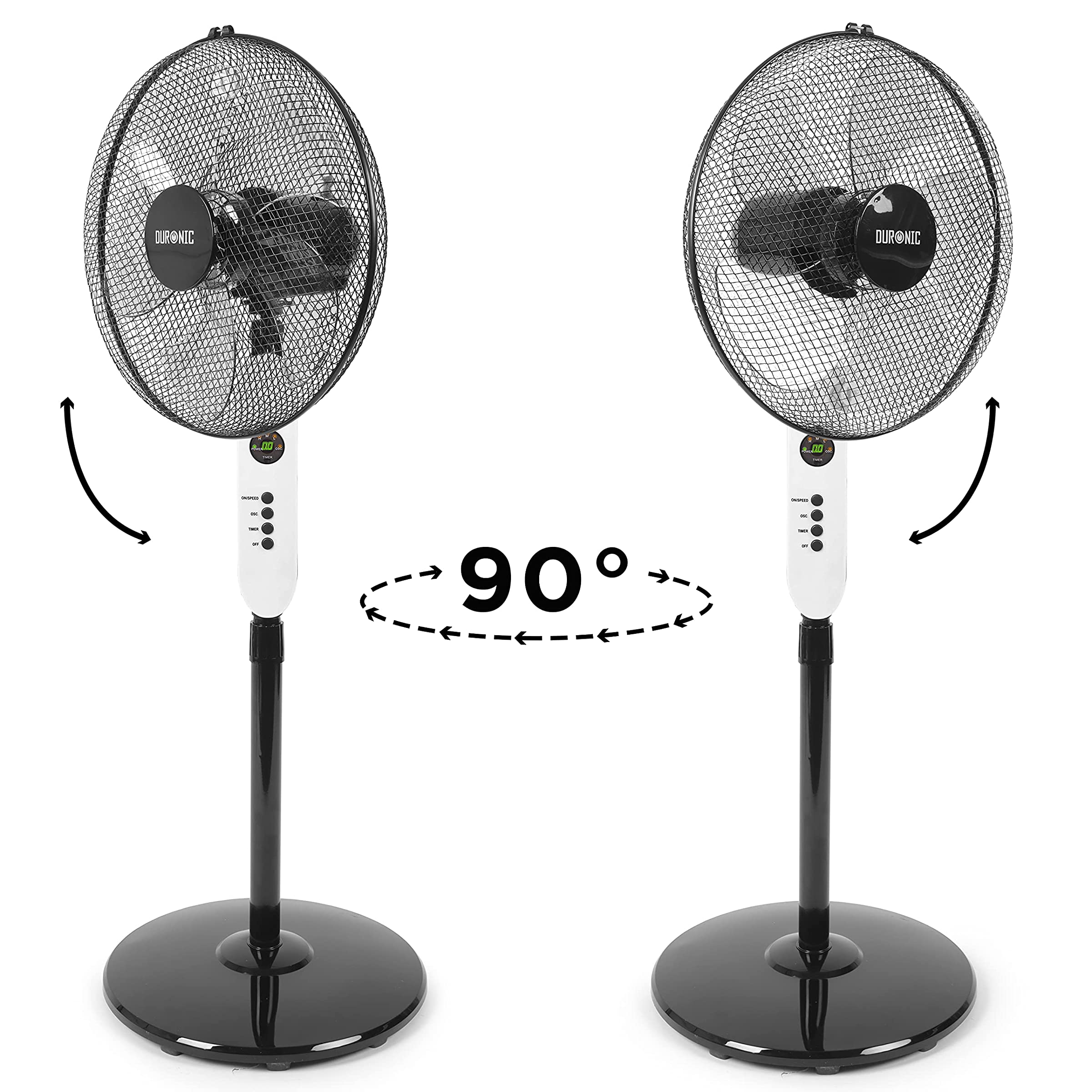Duronic FN65 Wiatrak stojący wentylator z pilotem, moc 60 W programator pilot oscylacja ok. 90 stopni