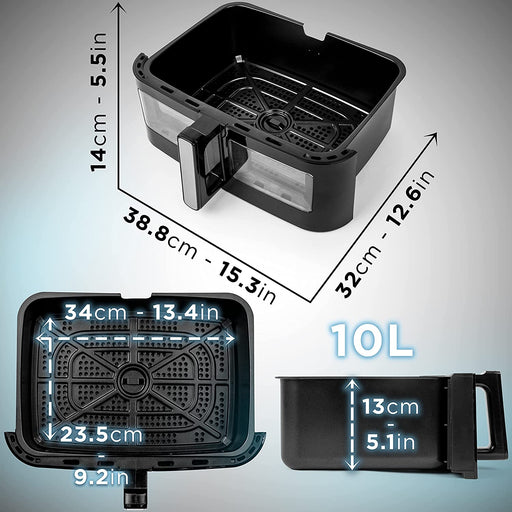 Duronic AFD1 Dodatkowa komora do AF24 10 litrów pojemności | łączenie dwóch komór w 1 dużą | maksymalne wykorzystanie pojemności airfryer