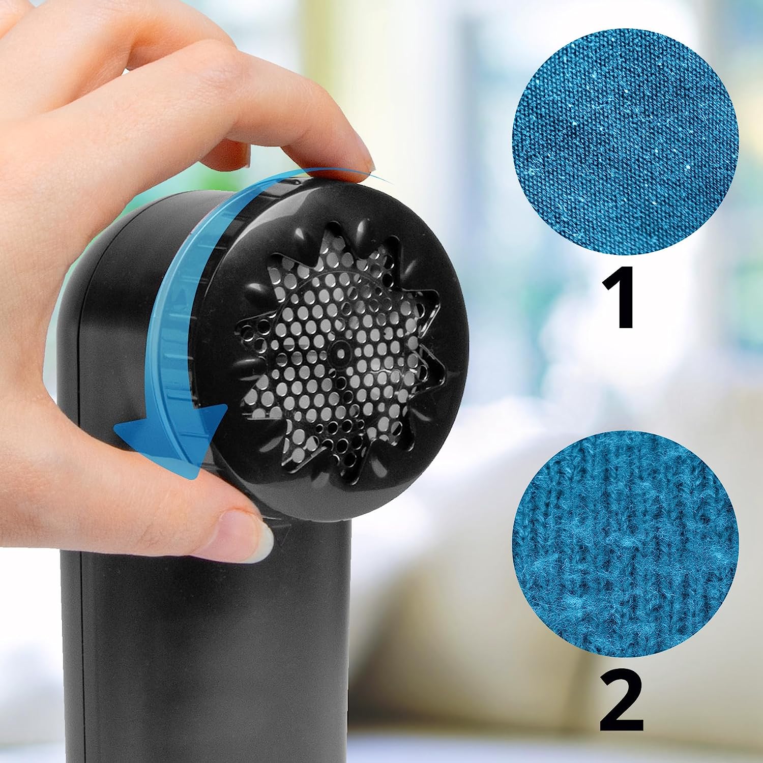 Duronic FS22 BK Golarka do ubrań tkanin swetrów wełnianych na baterie (2x AA w zestawie) | łatwe usuwanie zmechaceń z odzieży dzięki lekkiej przenośnej golarce | praktyczne etui do przechowywania