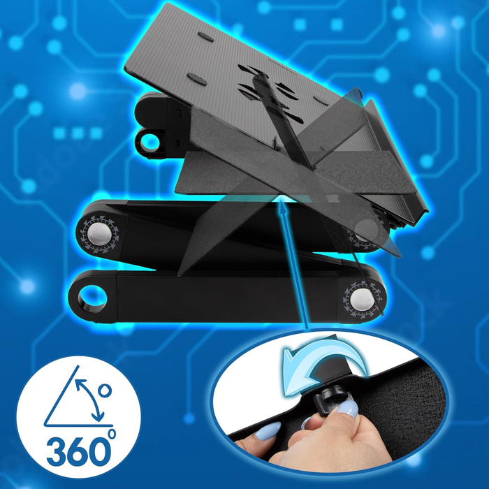 Duronic DML141 Podstawka pod laptopa chłodząca podstawka do laptopa do łóżka wentylator na USB składa z regulacją wysokości pod laptopa i myszkę 17"