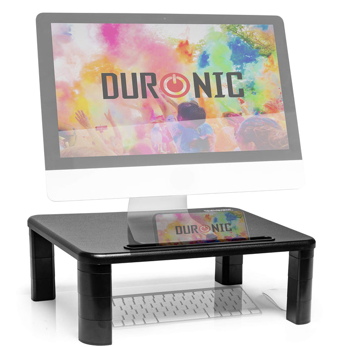 Duronic DM055 Podstawka pod monitor regulowana MDF podstawka pod tablet, telefon, telewizor maksymalne obciążenie 10 kg | antypoślizgowe nóżki