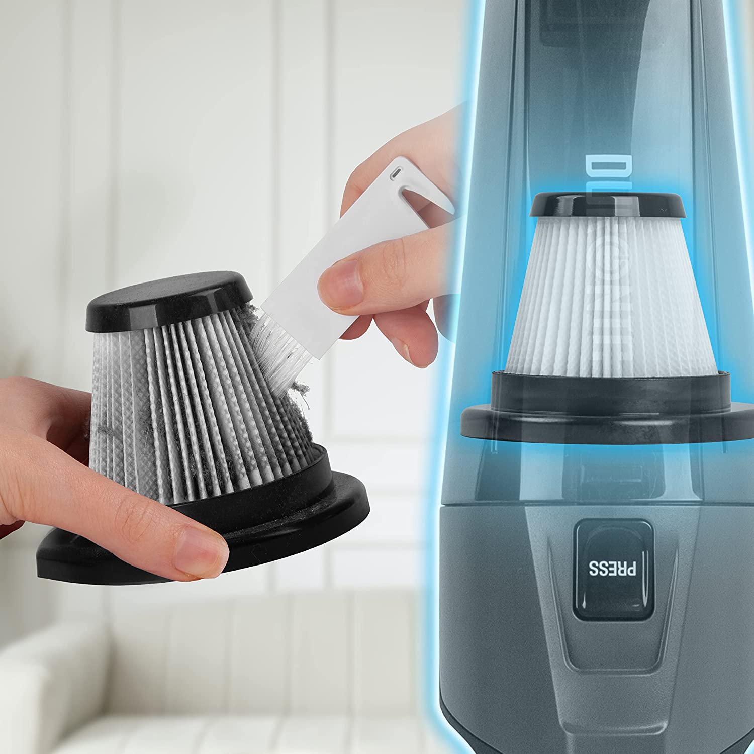 Duronic VC9F3 Filtr do odkurzacza Duronic VC9  - zestaw 3 sztuk | części zapasowe | HEPA