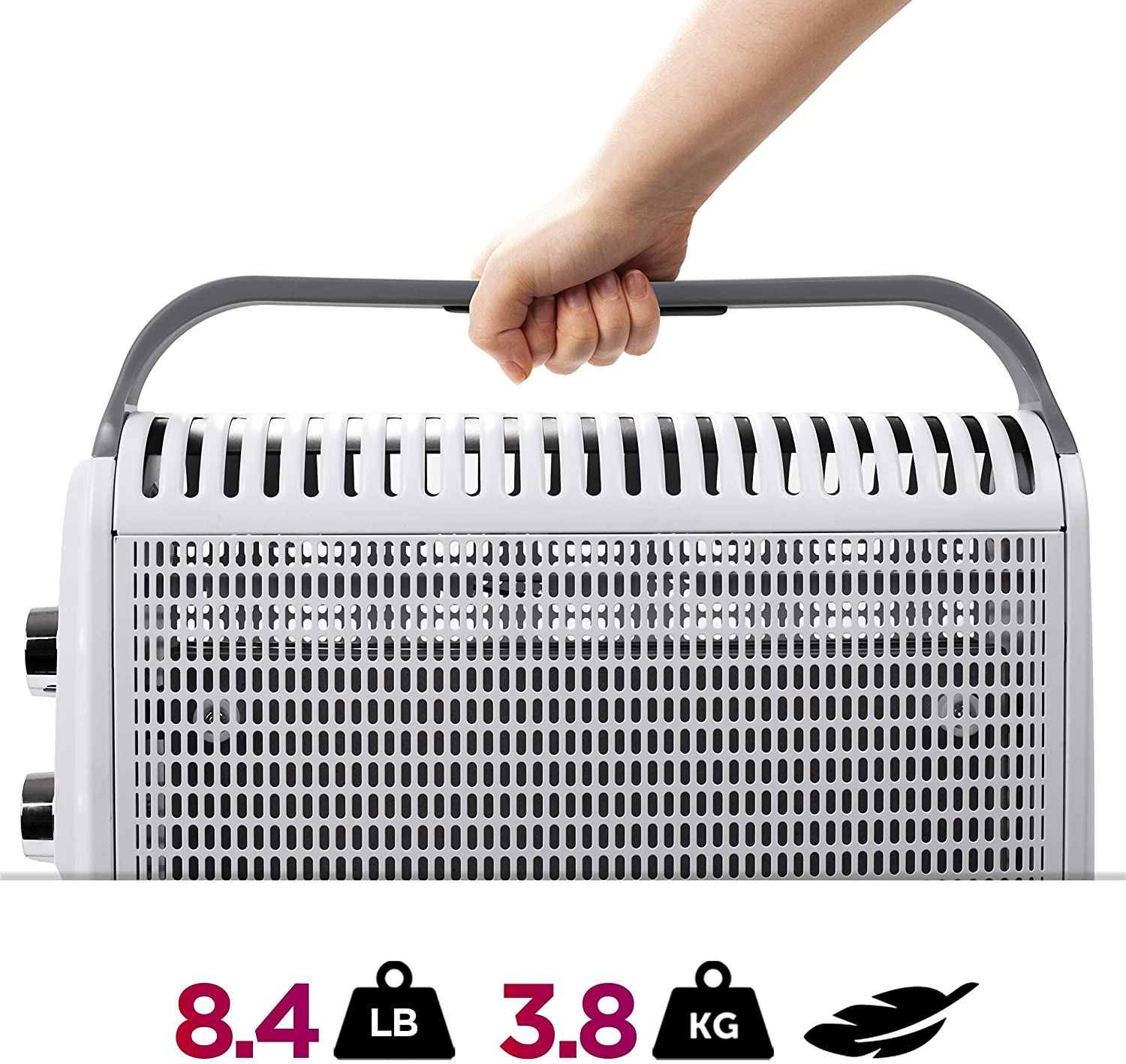 Duronic HV180 Grzejnik elektryczny przenośny 1800W z termostatem w technologi mika bezolejowy 2 programy grzewcze o dużej mocy