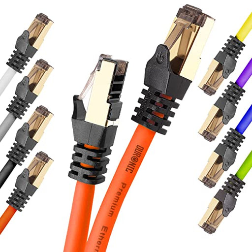 Duronic CAT8 OE 5m Kabel sieciowy S/FTP pomarańczowy transmisja 40GB skrętka LAN pachcord