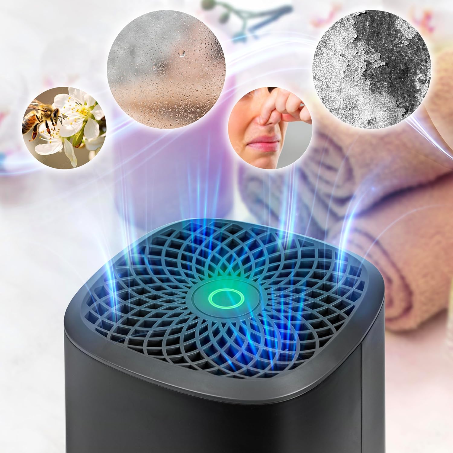 Duronic DH06 BK Elektryczny pochłaniacz wilgoci osuszacz powietrza do domu | czarny bez wkładów 23W 240ml na dobę | do sypialni, piwnicy, pralni | zapobiega powstawaniu grzyba, nieprzyjemnym zapachom