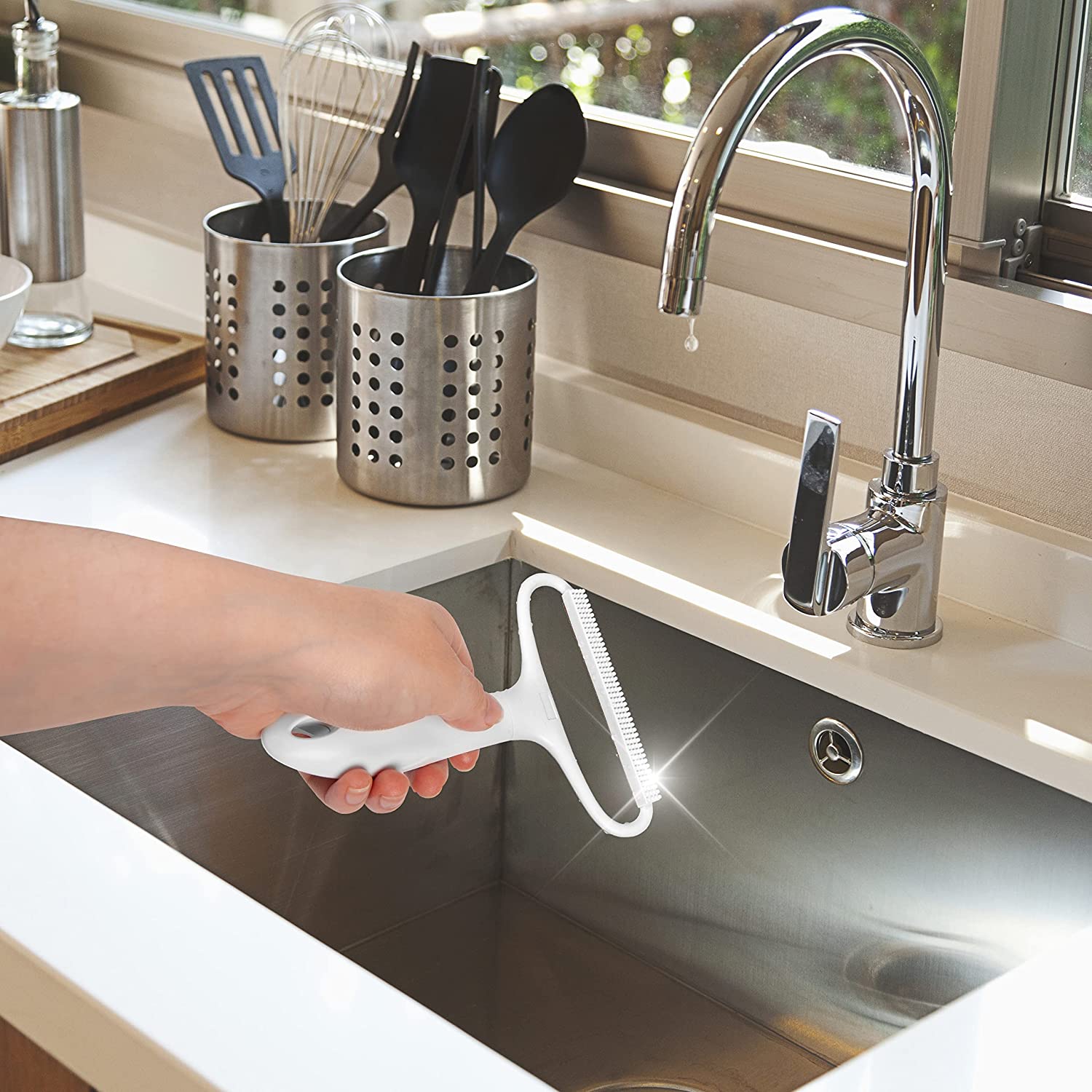 Duronic MFS3 Ręczna golarka do ubrań, tapicerki, zasłon i innych | usuwanie sierści z dywanów, zmechaceń z ubrań | łatwe czyszczenie (3 sztuki) | w pełni przenośna, wielokrotnego użytku, nie wymaga baterii i zasilania