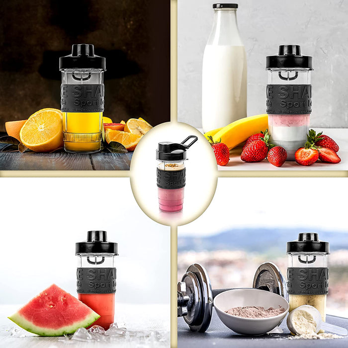 Duronic BB4 Buteka 400 ml bidon do blenderów Duronic BL510 i BL520 | wolna od BPA | na wodę koktajle proteinowe, smoothie i inne napoje