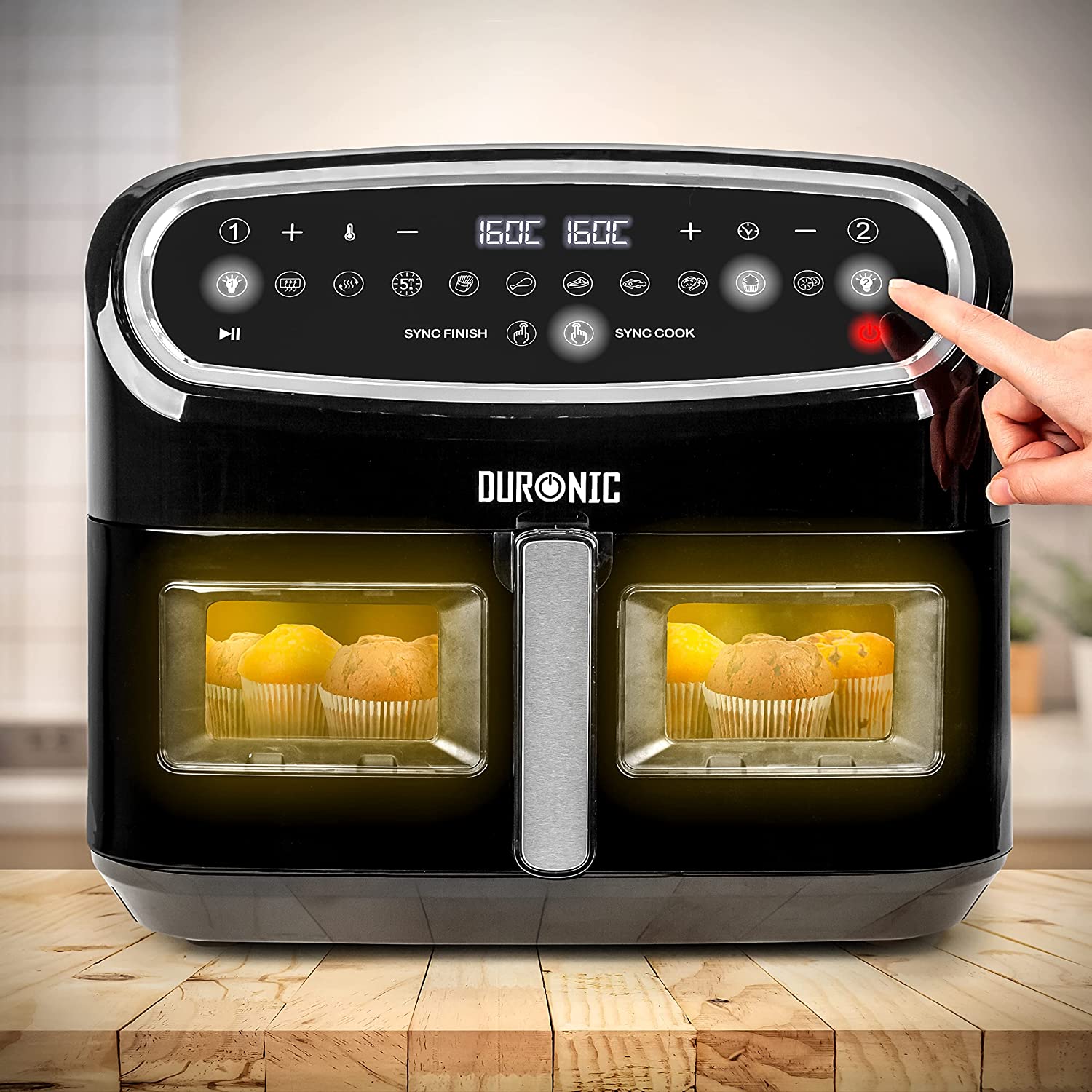 Duronic AFD1 BK Dodatkowa komora do AF24 10 litrów pojemności | łączenie dwóch komór w 1 dużą | maksymalne wykorzystanie pojemności airfryer