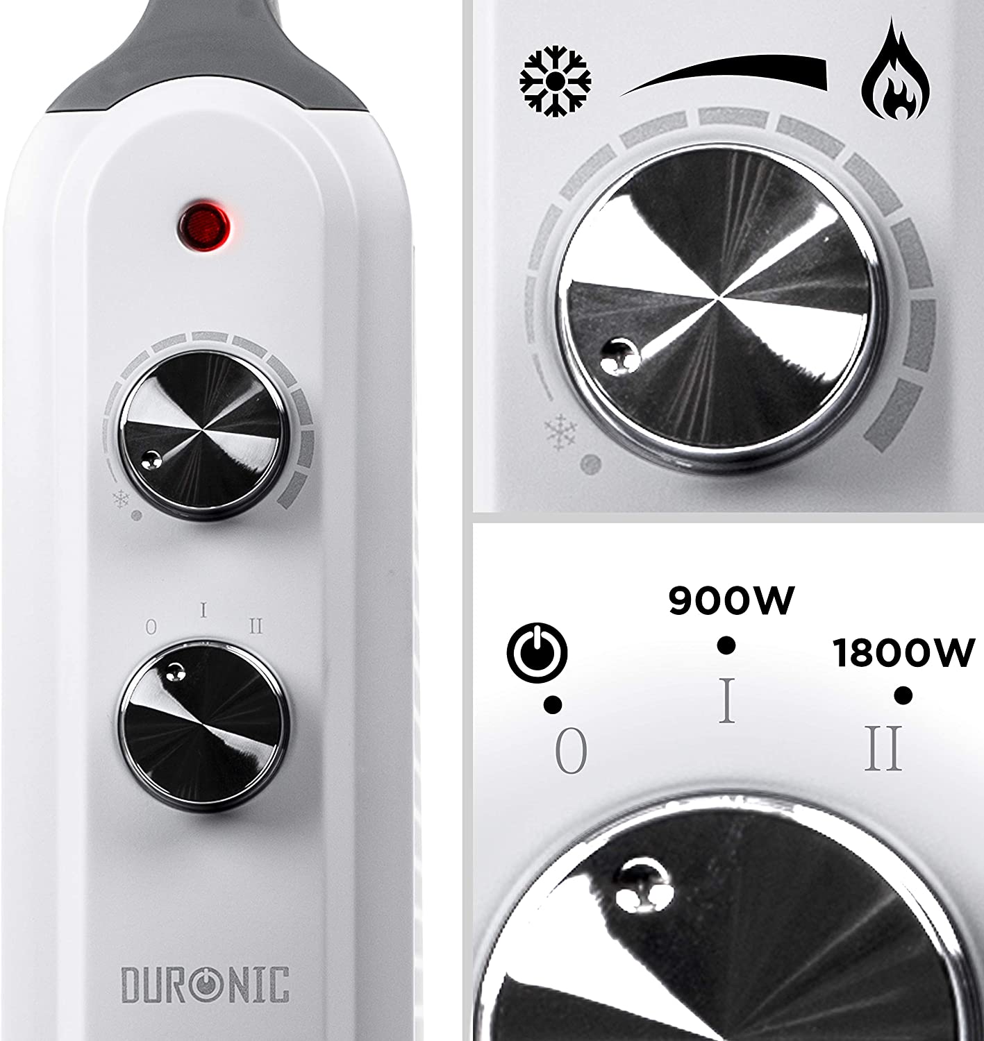 Duronic HV180 Grzejnik elektryczny przenośny 1800W z termostatem w technologi mika bezolejowy 2 programy grzewcze o dużej mocy