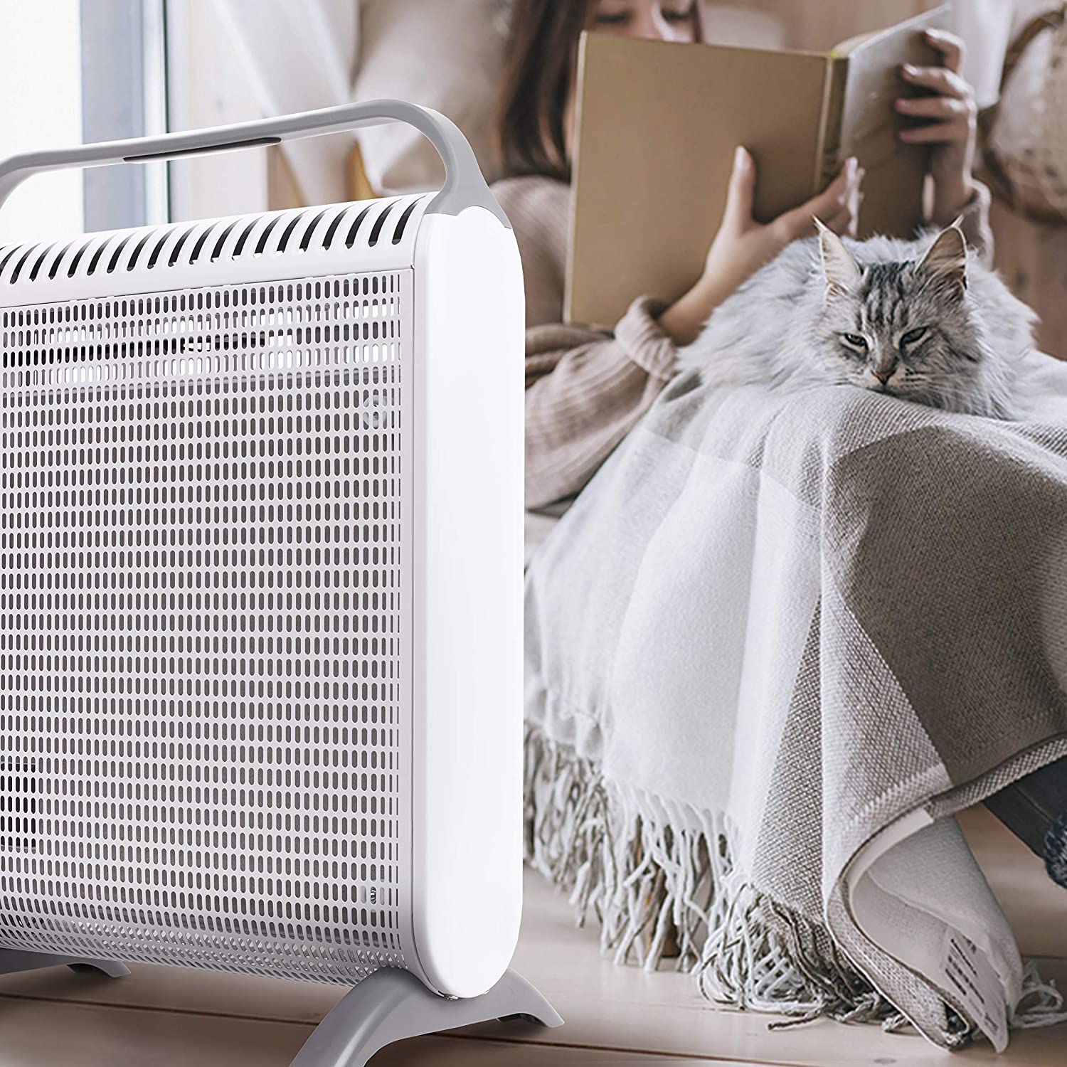 Duronic HV180 Grzejnik elektryczny przenośny 1800W z termostatem w technologi mika bezolejowy 2 programy grzewcze o dużej mocy