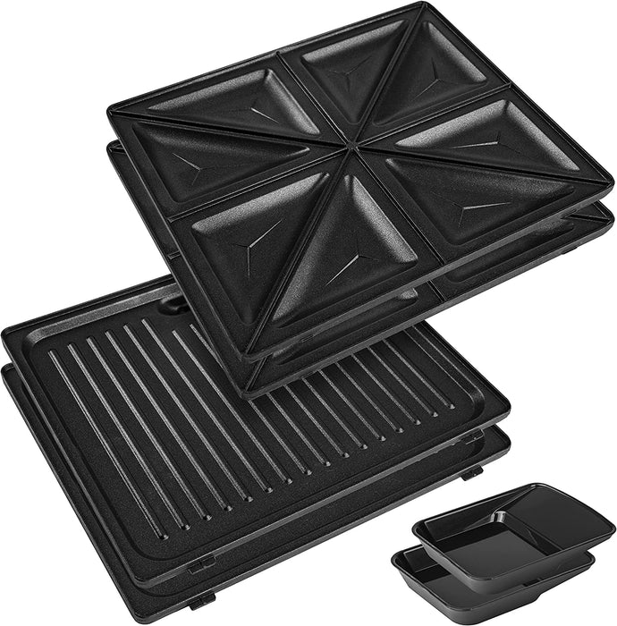 Duronic SM60SP Wyjmowane talerze do gofrownicy grill i opiekacz do kanapek w jednym urządzeniu | łatwe czyszczenie | nieprzywierająca powłoka | 4 tosty na raz | opiekacz do panini…