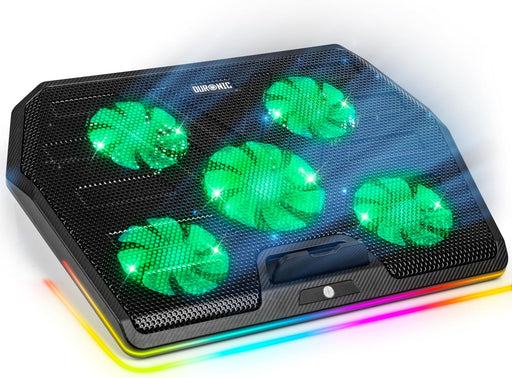 Duronic LC4 Podk³adka ch³odz¹ca do laptopa 17” 15" | podstawka pod laptop z LED i RGB, 5 wentylatorów | regulacja wysokoœci i prêdkoœci | 2x USB