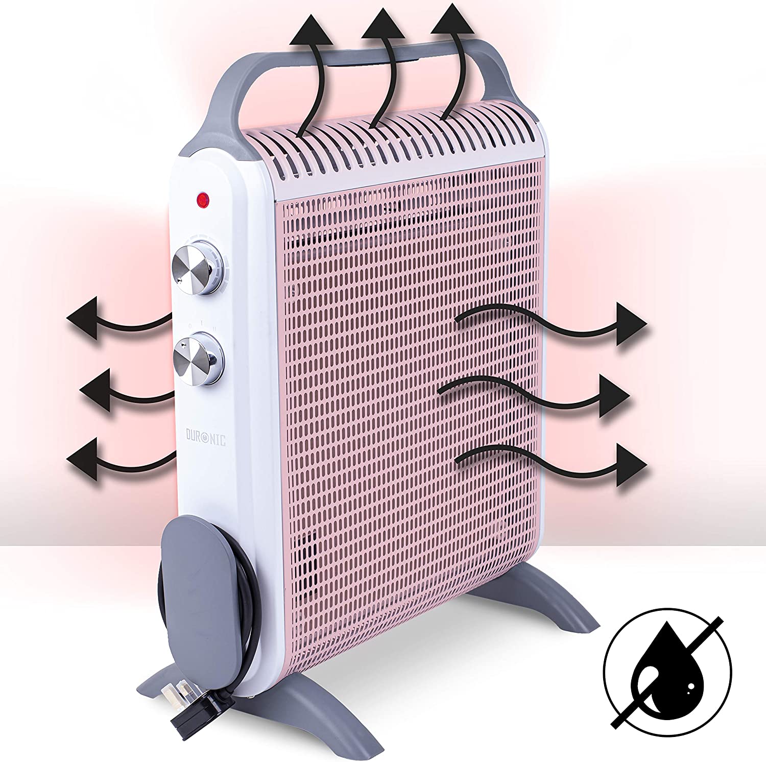 Duronic HV180 Grzejnik elektryczny przenośny 1800W z termostatem w technologi mika bezolejowy 2 programy grzewcze o dużej mocy