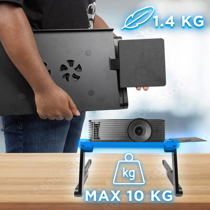 Duronic DML141 Podstawka pod laptopa chłodząca podstawka do laptopa do łóżka wentylator na USB składa z regulacją wysokości pod laptopa i myszkę 17"