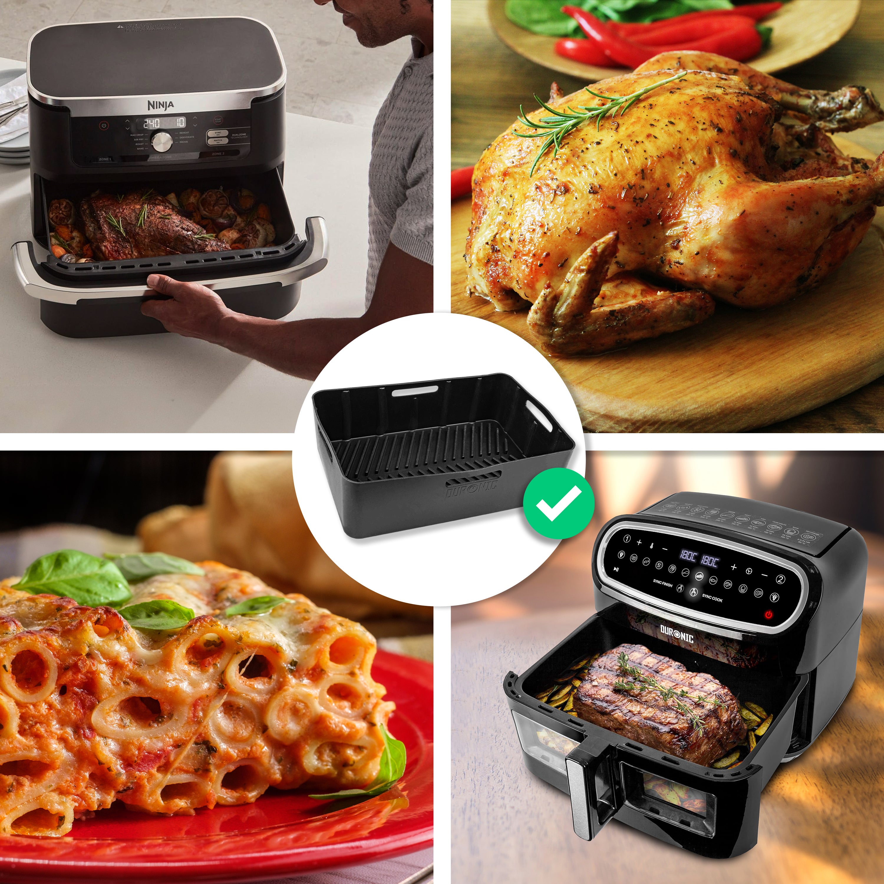 Duronic AFL2 Silikonowa Forma do Frytkownicy Beztłuszczowej Wielorazowa | Nieprzywierająca i wygodna do mycia | akcesoria do Air Fryer AF34, AF24 i Innych Modeli frytownic