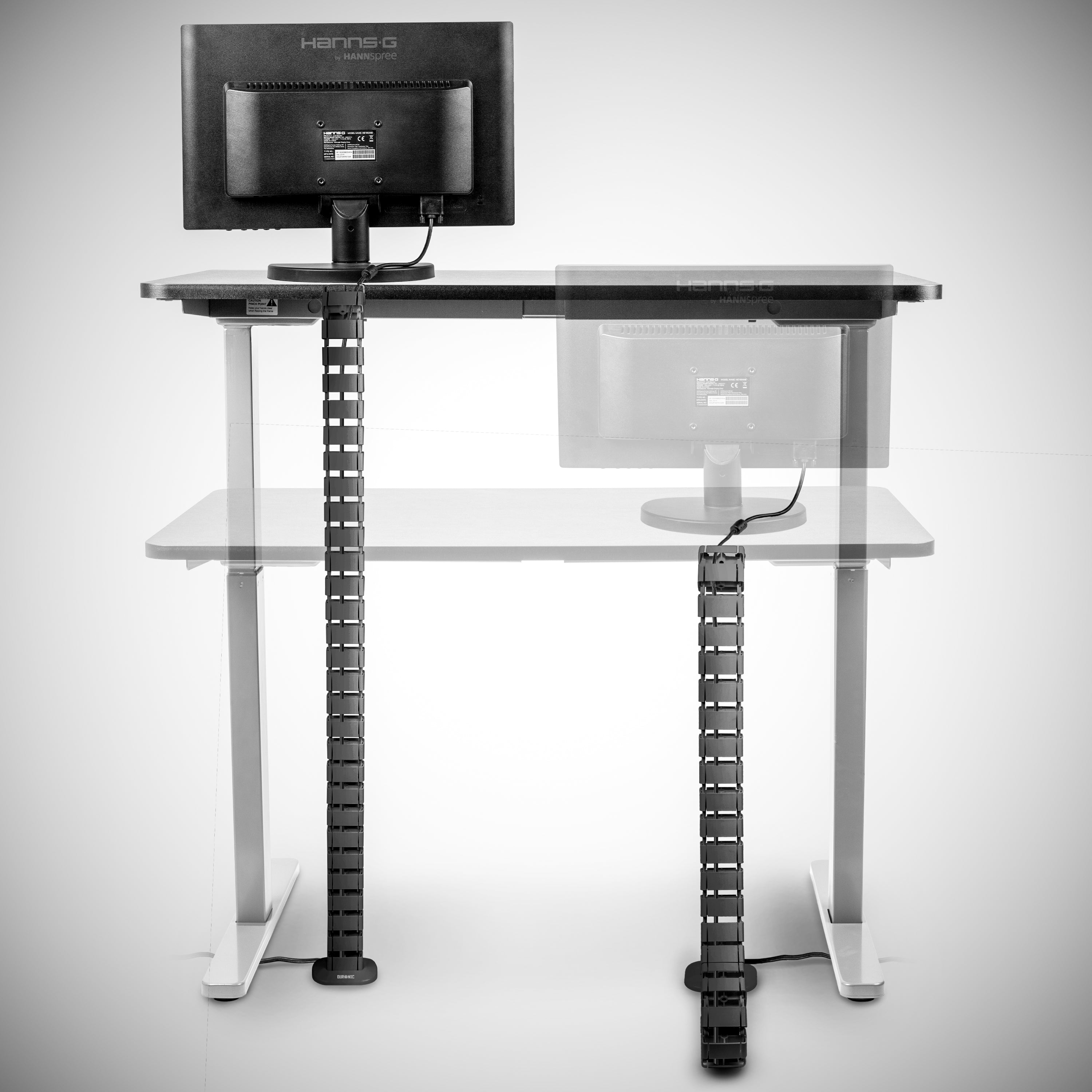 Duronic CM1DM BK Osłona kablowa maskownica 130 cm czarna do 16 przewodów | modułowy elastyczny organizer | zarządzanie kablami | organizer do kabli przykręcany - śruby w zestawie | kanał kablowy wężowy
