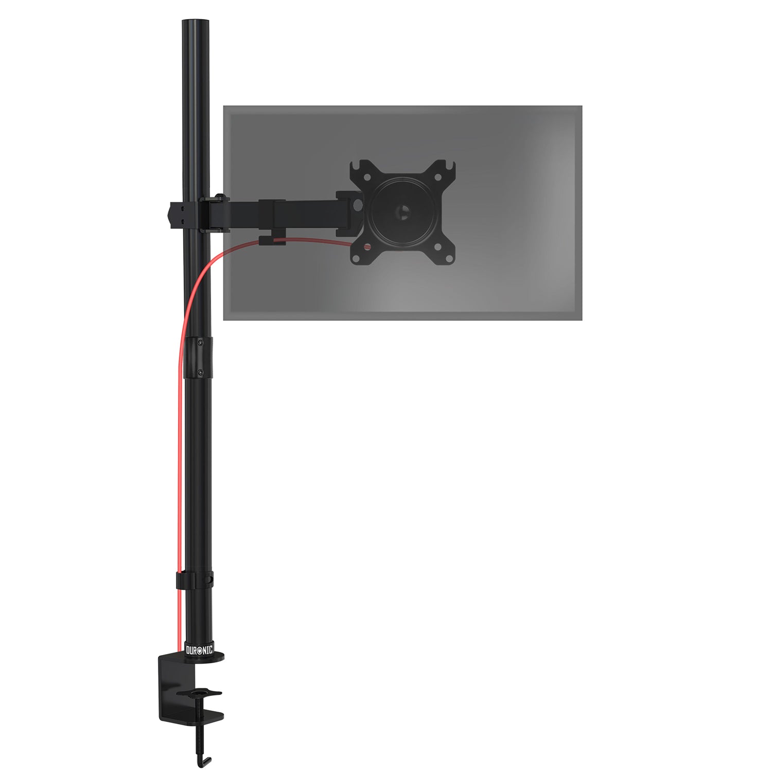 Duronic DMT151X2 Uchwyt na jeden monitor 8 kg do biurka | monitory 13 - 32 cali | VESA 75 lub 100 | uchwyt biurkowy długi słupek 100 cm | do monitorów ultrawide