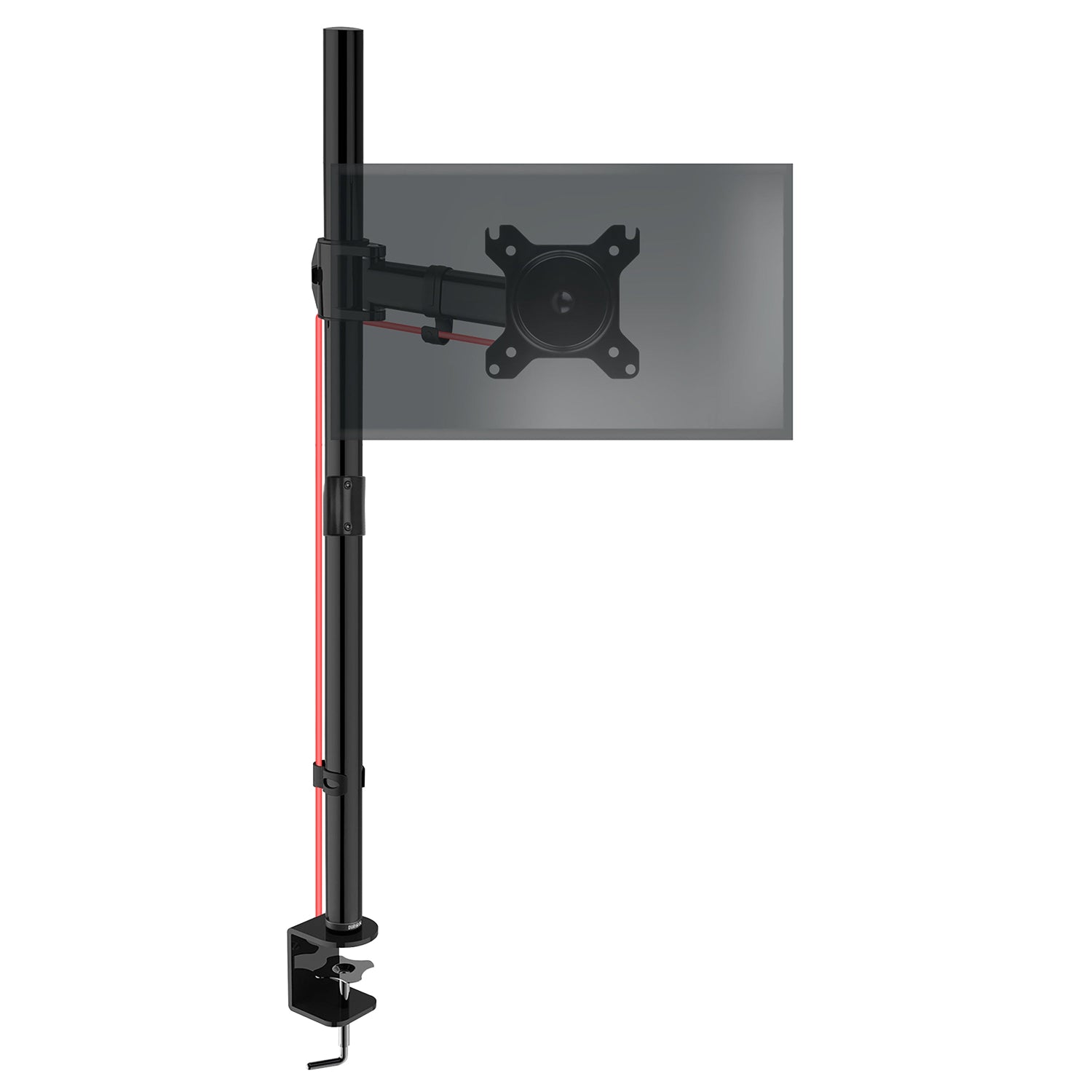 Duronic DMT251X2 Uchwyt na jeden monitor 8 kg do biurka | monitory 13 - 32 cali | VESA 75 lub 100 | uchwyt biurkowy długi słupek 100 cm | do monitorów ultrawide