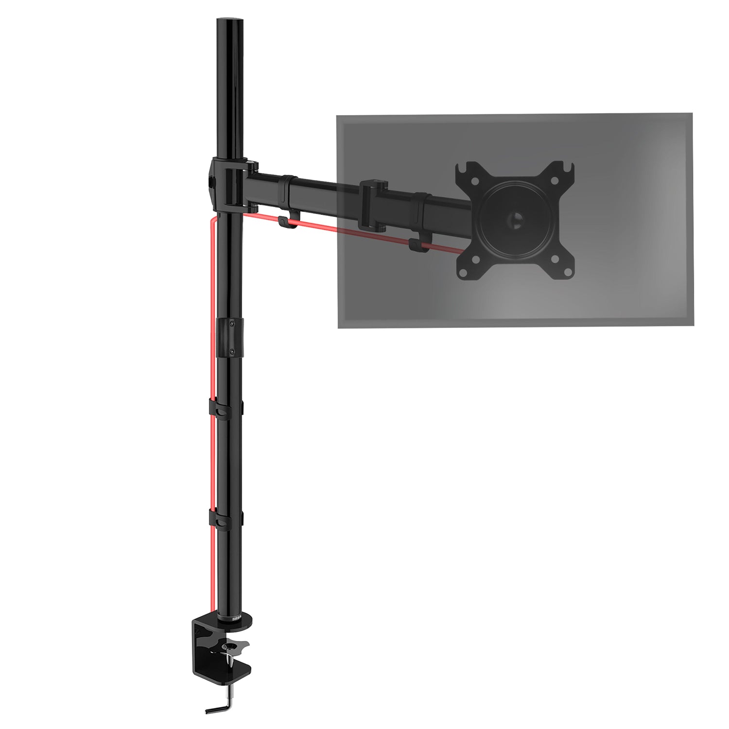 Duronic DMT251X3 Uchwyt na jeden monitor 8 kg do biurka | monitory 13 - 32 cali | VESA 75 lub 100 | uchwyt biurkowy długi słupek 100 cm | do monitorów ultrawide