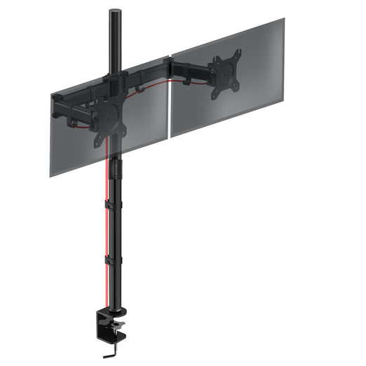 Duronic DMT252 Uchwyt na dwa monitory poziomo 2 x 8kg | monitory 13-27 cali | VESA 75 lub 100 | długi słupek 100 cm | do monitorów ultrawide | regulacja kąta +90°/-35°