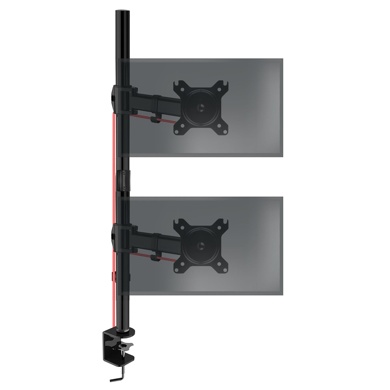 Duronic DMT252VX1 Uchwyt na dwa monitory pionowo 2 x 8kg | monitory 13-32 cale | VESA 75 100 | długi słupek 100 cm | do 2 monitorów | regulacja kąta