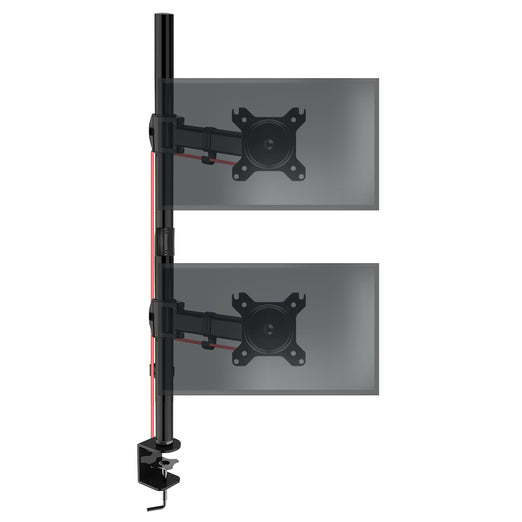 Duronic DMT252VX1 Uchwyt na dwa monitory pionowo 2 x 8kg | monitory 13-32 cale | VESA 75 100 | długi słupek 100 cm | do 2 monitorów | regulacja kąta