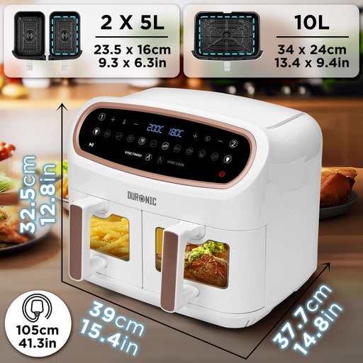 Duronic AF34 WG airfryer frytkownica XXL wymiary urządzenia pojemność komory koszy długość kabla