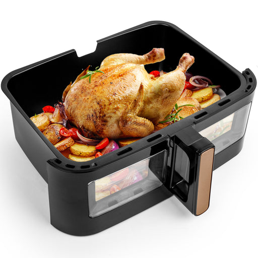 Duronic AFD1 BG duży kosz do airfryera 10l air fryer czarna ze złotym uchwytem frytkownicy beztłuszczowej