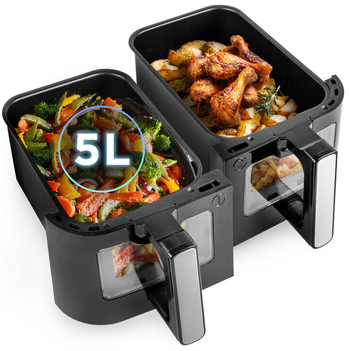 Duronic AFD2 BK 10L Dwie komory po 5 litrów czarne do airfryer airfryera Duronic frytkownicy beztłuszczowej