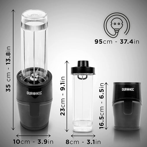 Duronic BL510 Blender personalny wymiary, długość kabla, akcesoria
