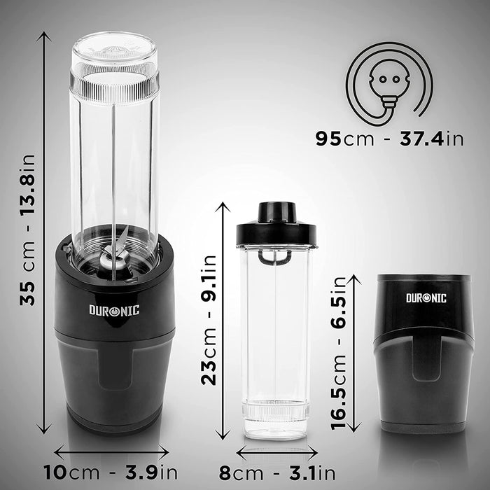 Duronic BL510 Blender personalny wymiary, długość kabla, akcesoria