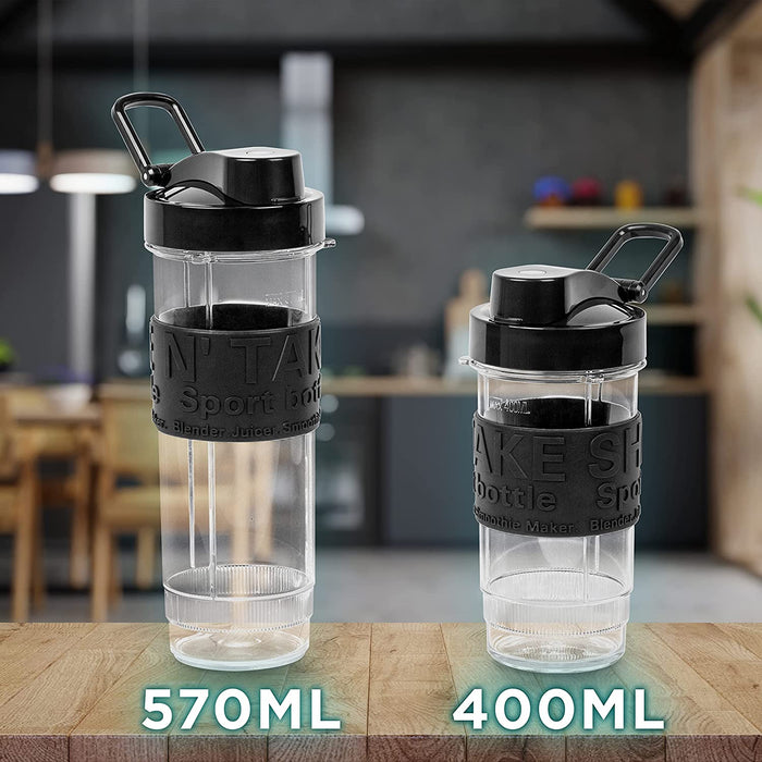 Duronic BL520 Blender personalny kielichowy dwa kielichy: 570 i 400 ml, szczelne z antypoślizgową powierzchnią
