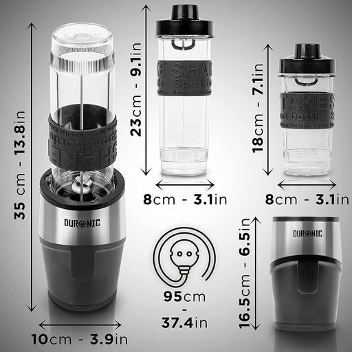 Duronic BL520 Blender personalny wymiary, długość kabla, akcesoria