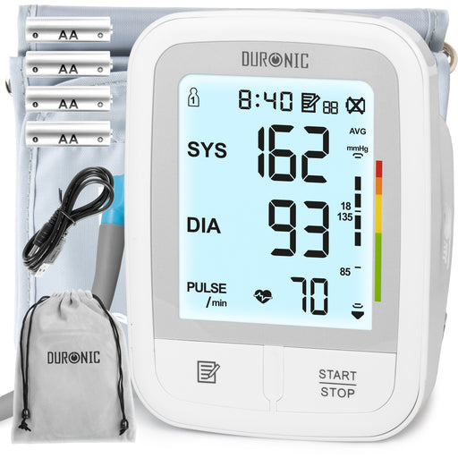 Duronic BPM95 Ciśnieniomierz naramienny elektroniczny certyfikowany medycznie, baterie w zestawie, przewód do ładowania, pokrowiec do przechowywania