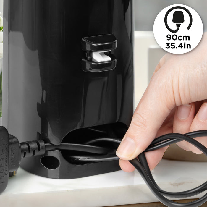 Duronic CO40 Elektryczny otwieracz do puszek 3 w 1, kabel 0.9 cm, możliwość zwinięcia z tyłu