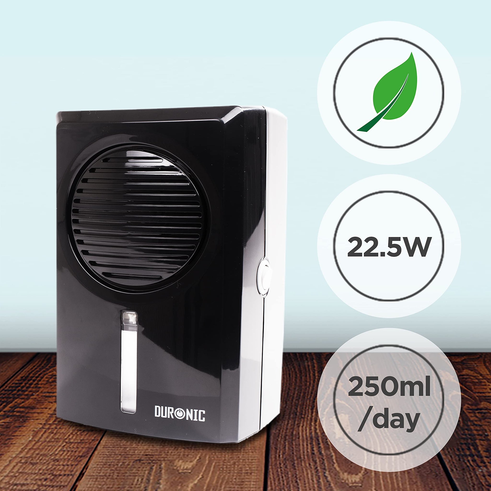 Duronic DH05 Osuszacz powietrza kondensacyjny do domu 22.5 W, wydajność 250 ml / dzień