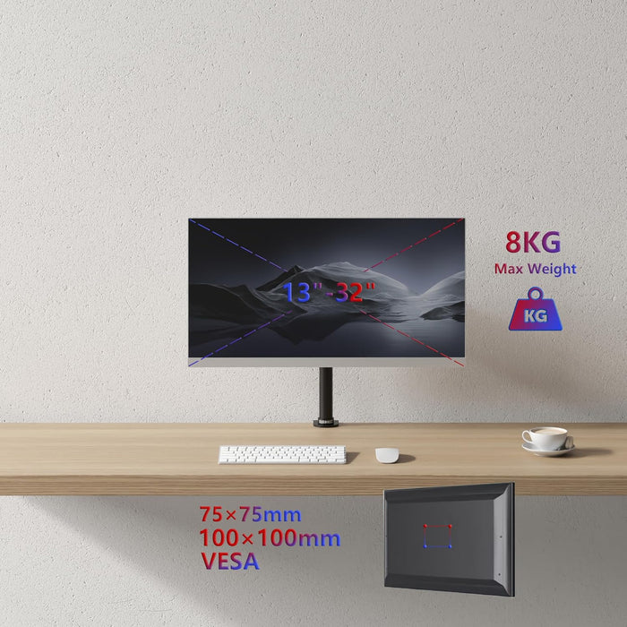 Duronic DM151X1 Uchwyt do jednego monitora do 8kg, VESA 75 100 mm