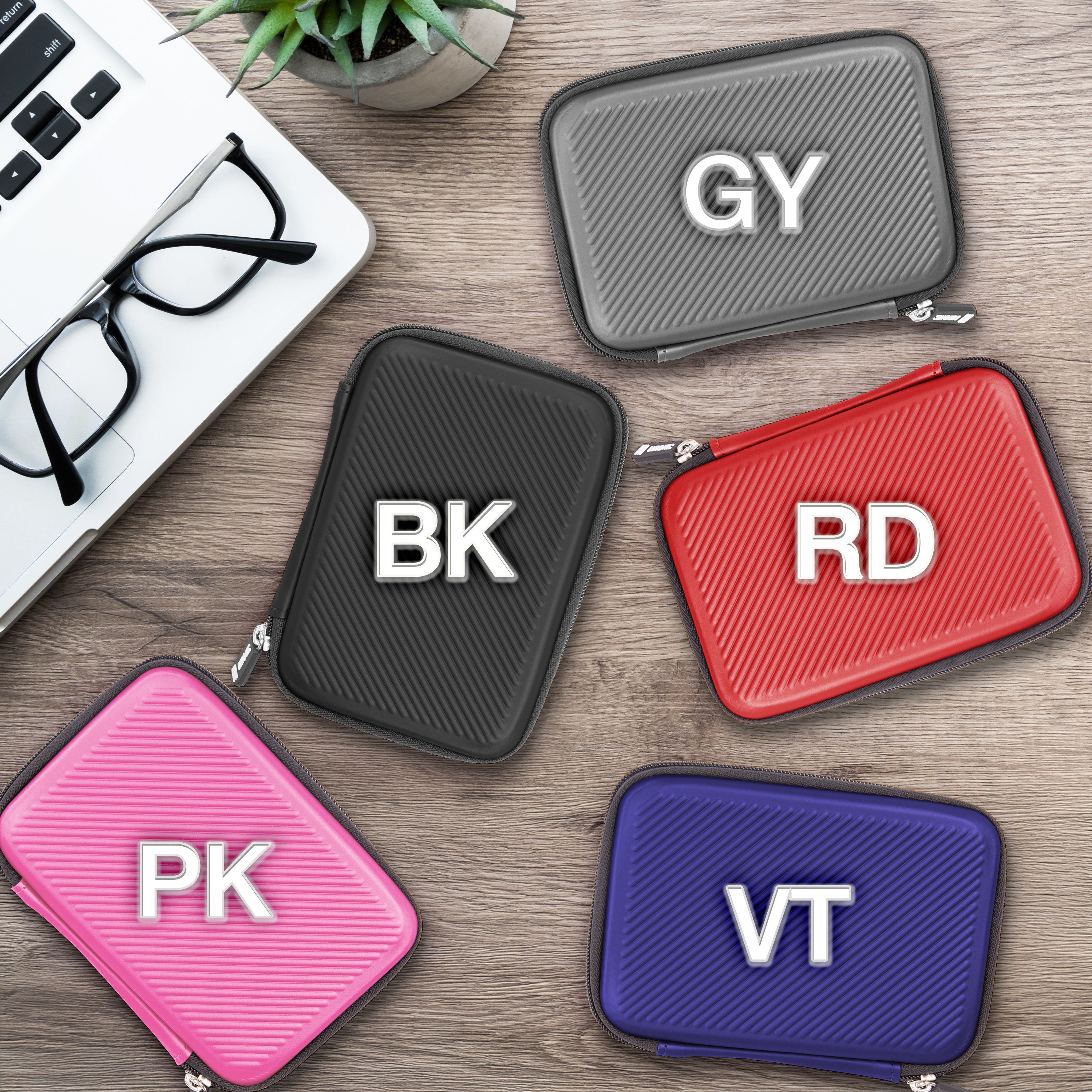 Duronic HDC2 RD Etui na dysk twardy i kable wybór kolorów: GY - szary, RD - czerwony, BK - czarny, VT - fioletowy, PK - różowy