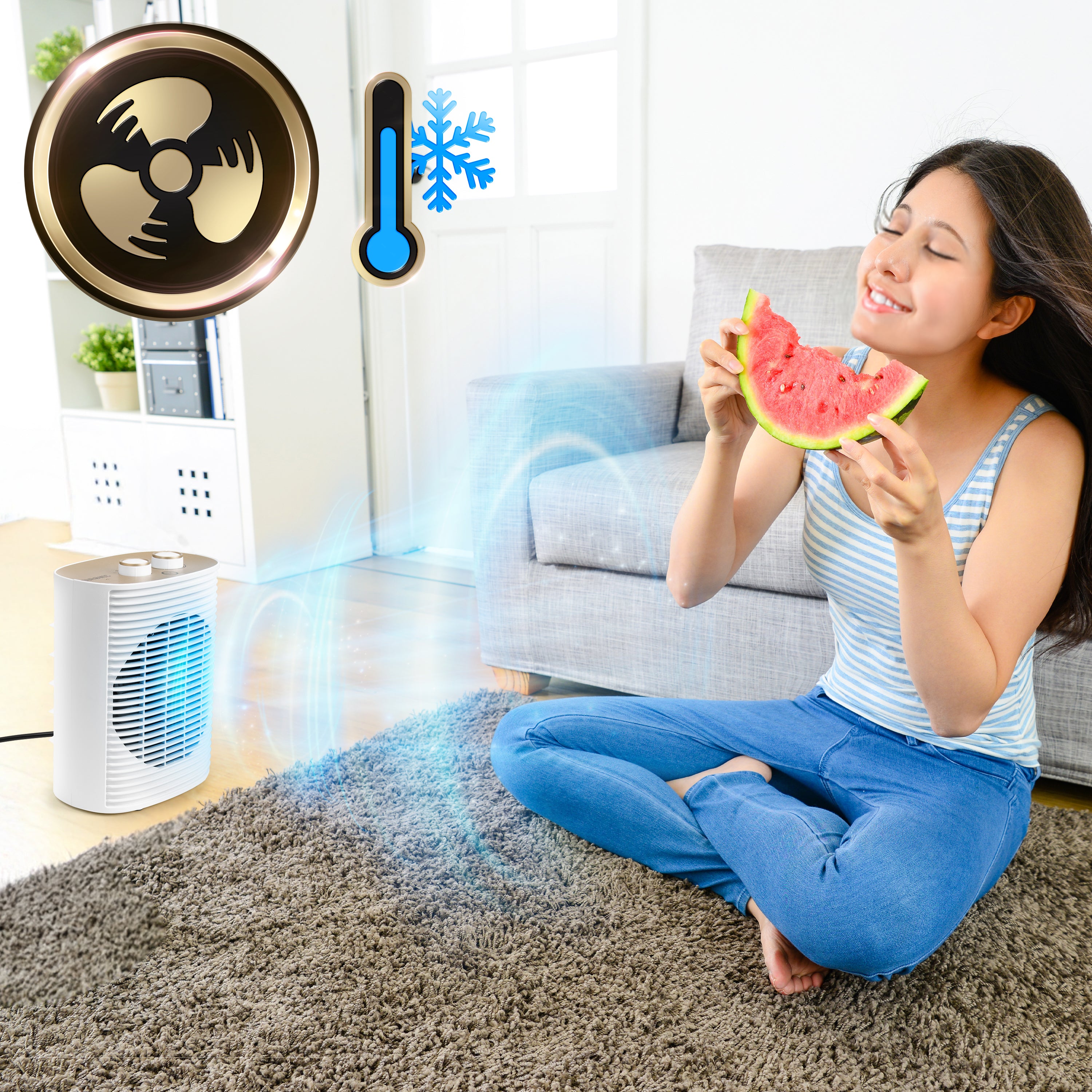 Duronic HV32 WE Termowentylator biały farelka tryb wentylatora