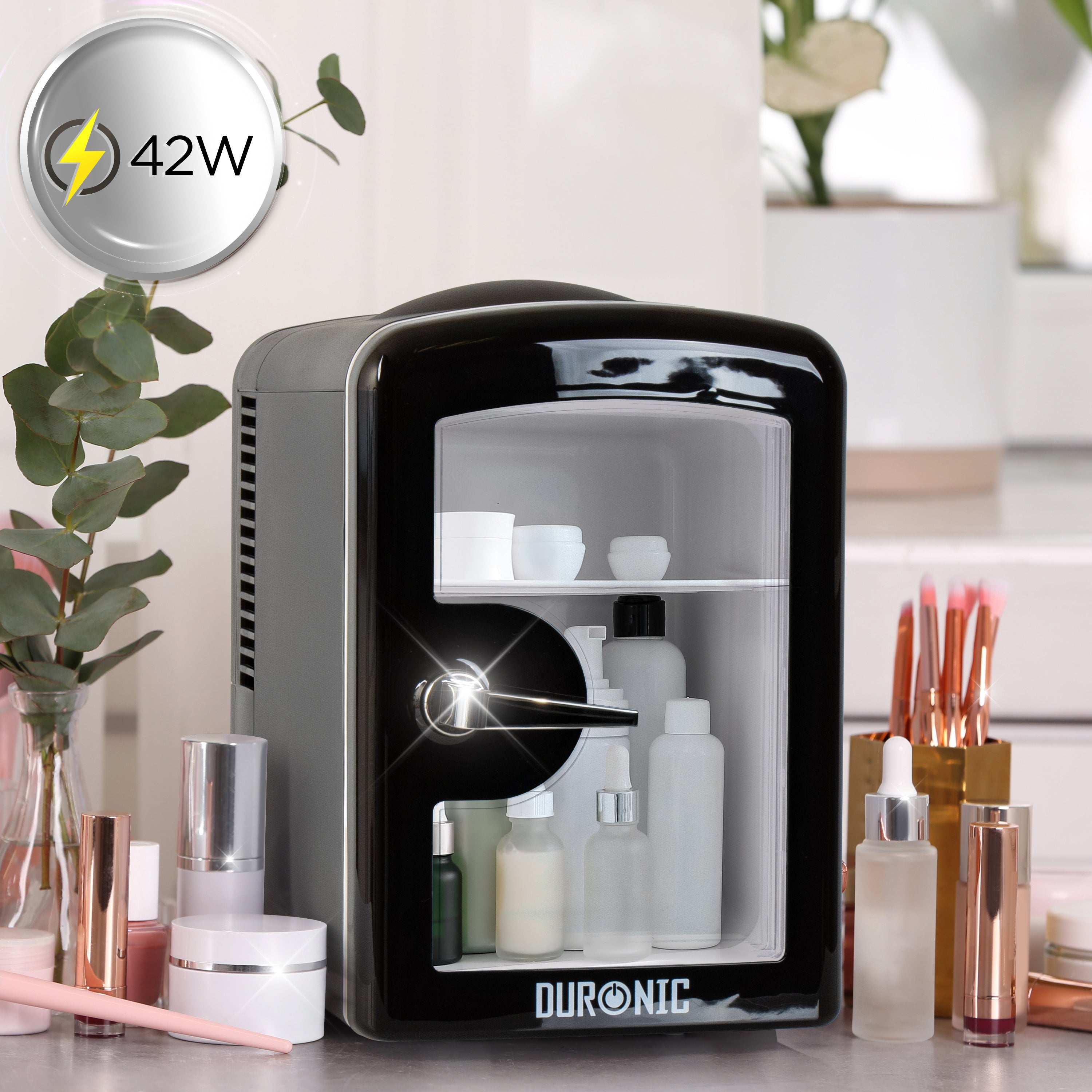 Duronic MFW4 BK Czarna Mini lodówka 42W, przechowywanie leków lub kosmetyków
