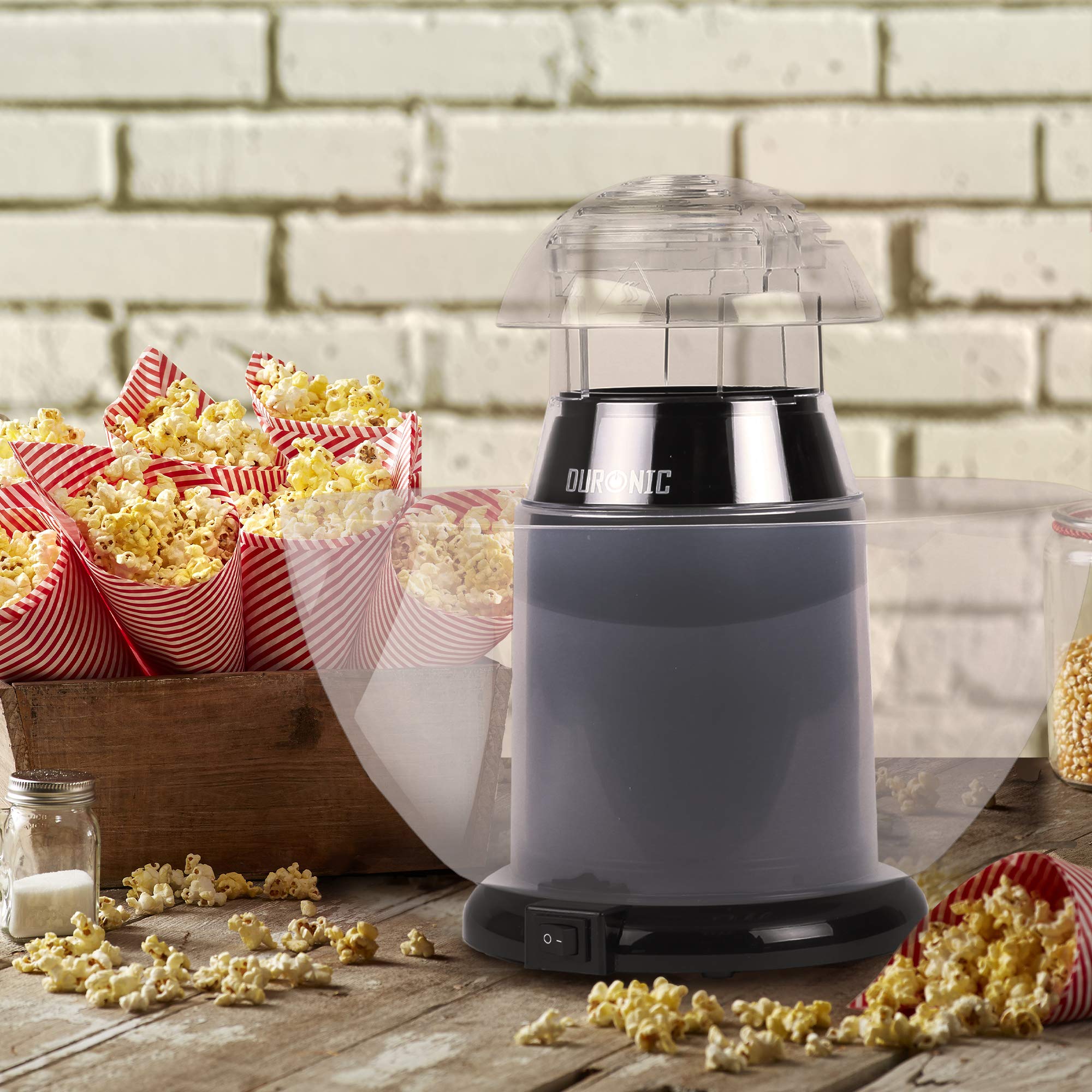 Duronic POP50 BK czarna maszynka do popcornu z misą mini popcorn na przyjęcie dla dzieci