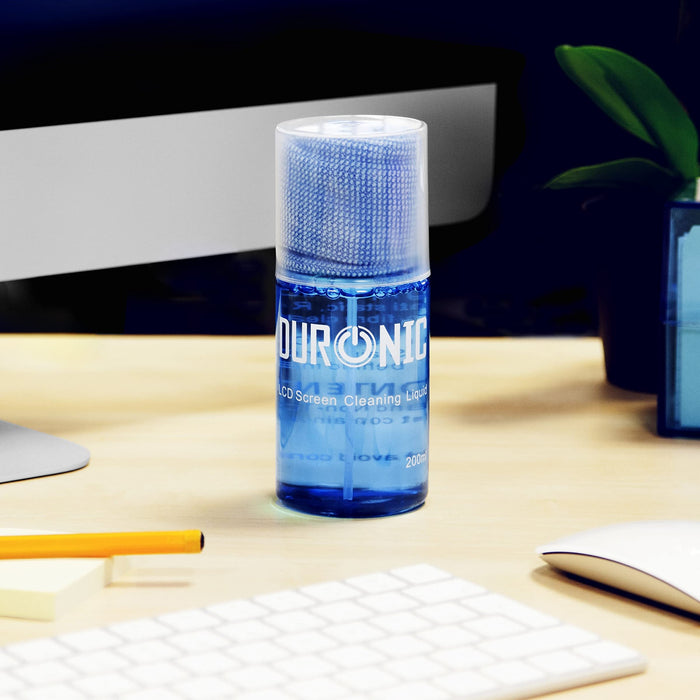 Duronic SCK102 Spray do czyszczenia monitorów i innych ekranów jedna butelka z nakrętką i ściereczką