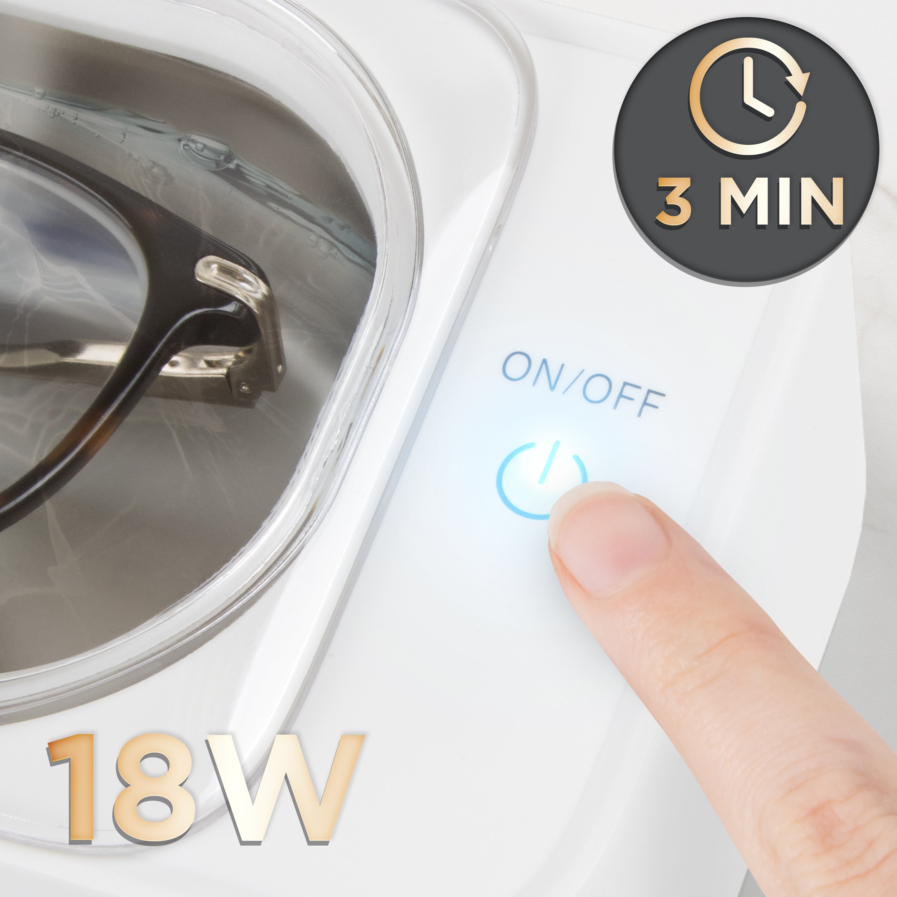 Duronic UC30 Myjka ultradźwiękowa moc 18W, czyszczenie w 3 min, uruchamianie 1 przyciskiem