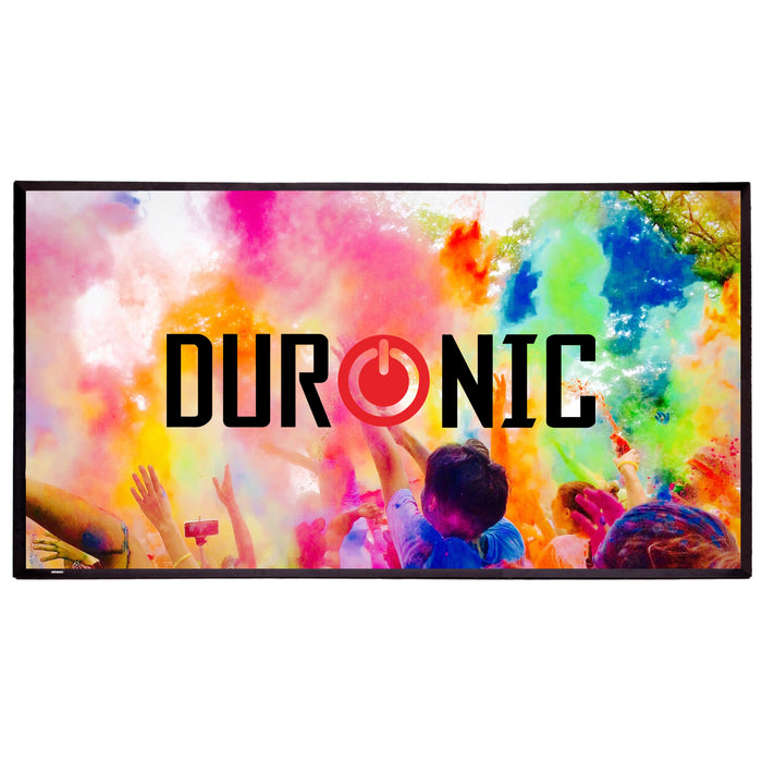 Duronic SFPS120 Ekran Projekcyjny 16:9 120 cali 4K Full HD 3D składany do montażu na ścianie, na kino domowe, biuro, szkoły, filmowe noce