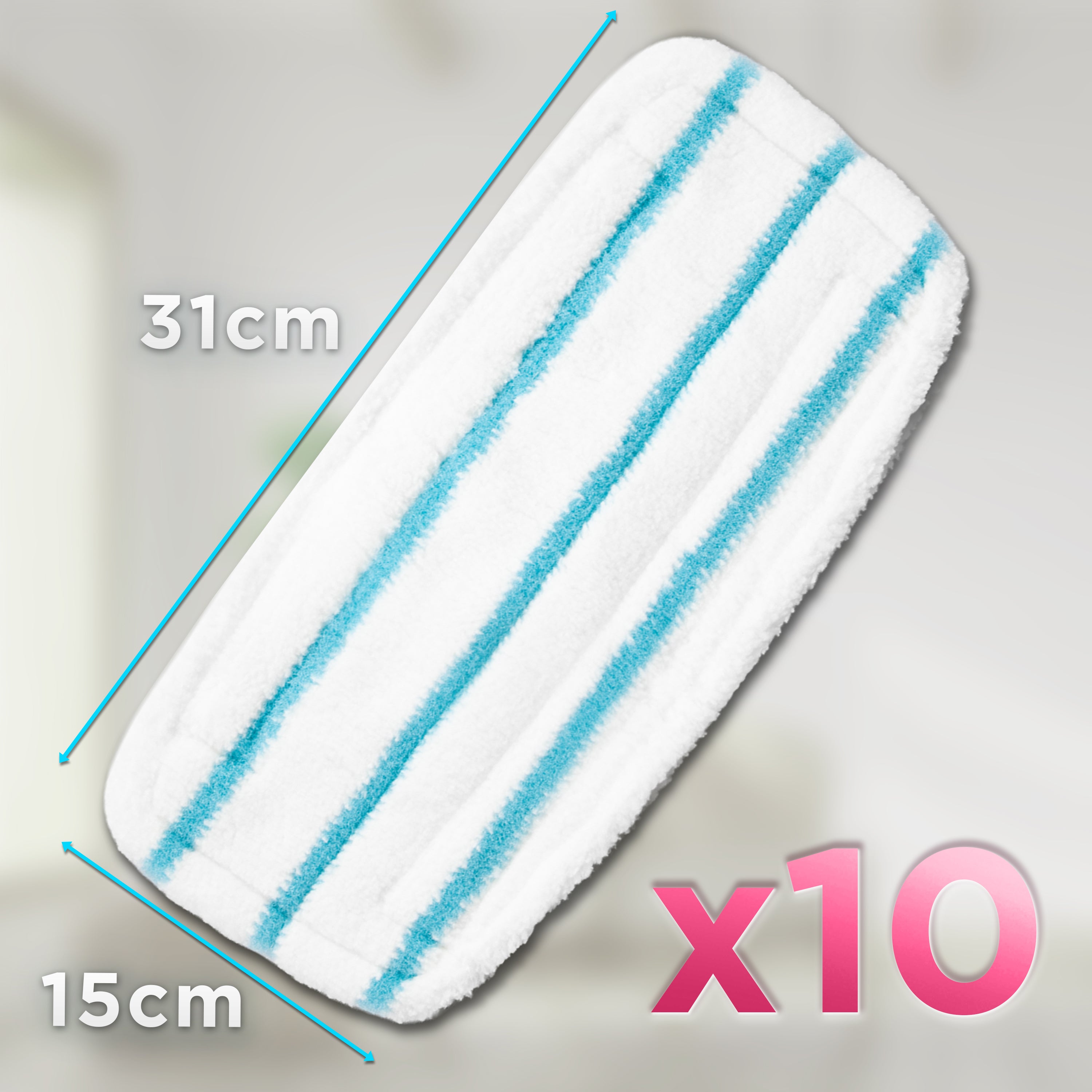 Duronic STM15X10 Nakładki do mopa parowego wymienne pady czyszczące do mopa parowego Duronic STM15, zestaw 10 ściereczek podłogowych z mikrofibry wielokrotnego użytku