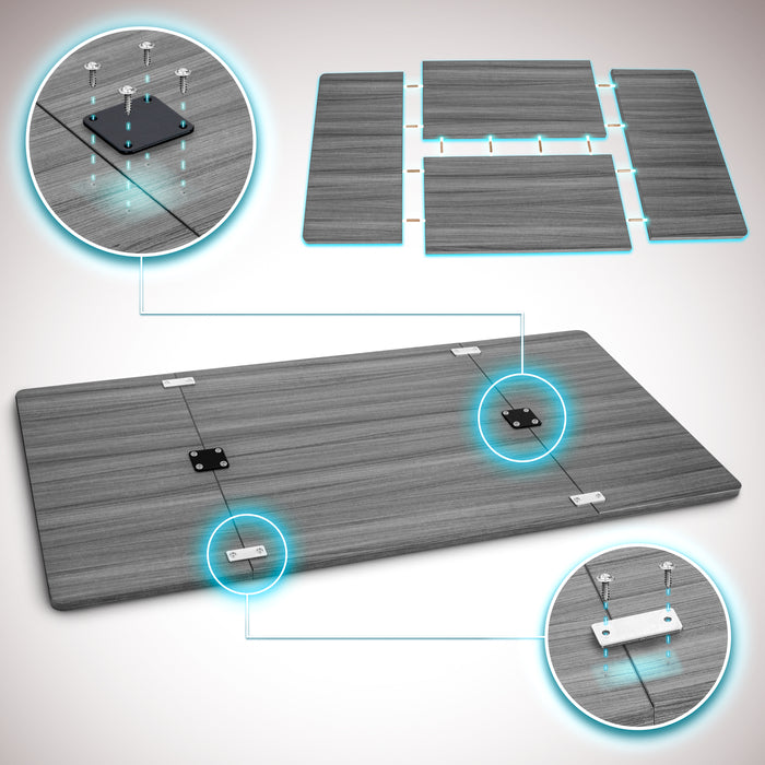 Duronic TT160 GY Blat do biurka z elektryczną regulacją wysokości z MDF 160 x 60 cm Kolor: szary | biurko stój-siedź miksuj i łącz blat i rama | wygodne ergonomiczne biurko prostokątne
